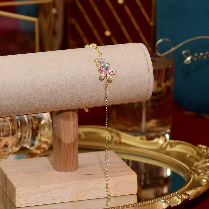 دستبند آرورا کریستال کامل الماس گل تازه