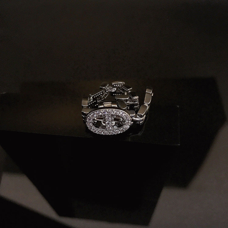 Thiết kế nhỏ vòng điều chỉnh chuỗi mũi lợn zircon hơi khảm