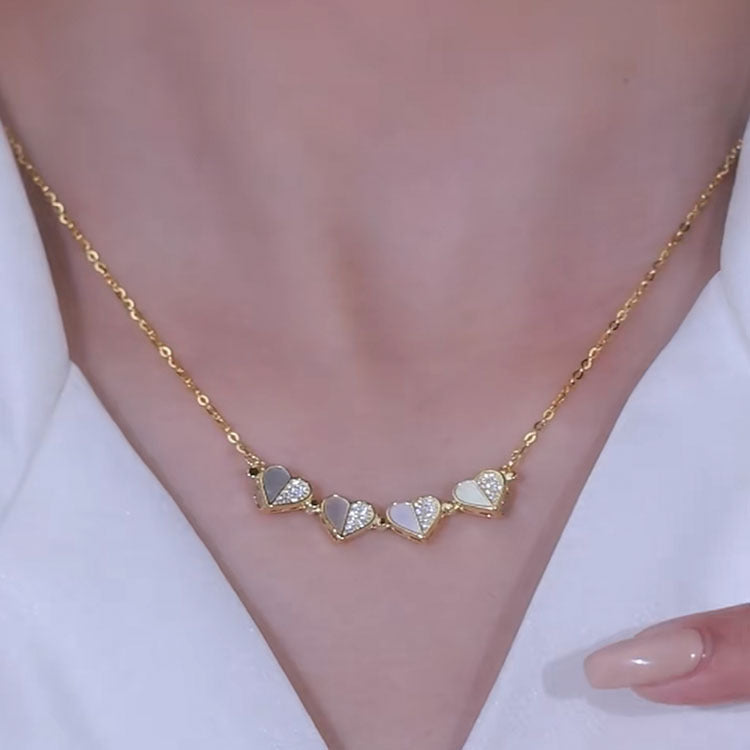 925 sterling silver magnetic four-leaf clover necklace female clavicle chain