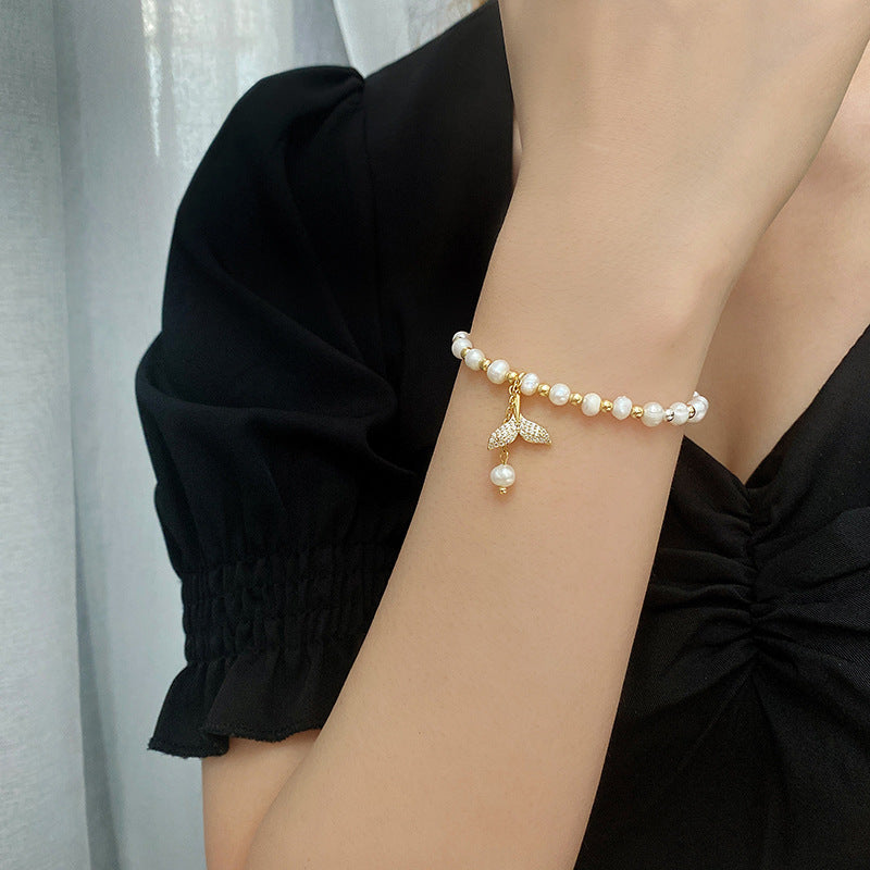 찬바람 크리스탈 피시테일 팔찌