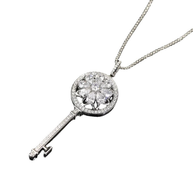 নতুন শুভ দরজা কী ঘূর্ণনযোগ্য দুল মহিলাদের ক্ল্যাভিকল চেইন