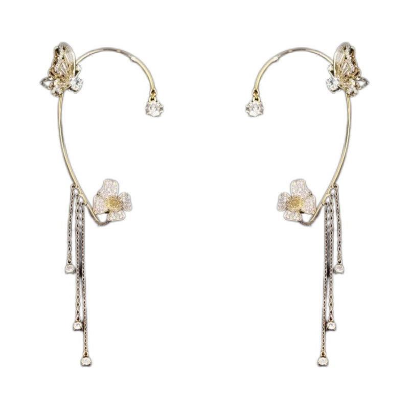 귀걸이 없는 나비 태슬 귀걸이 귀걸이