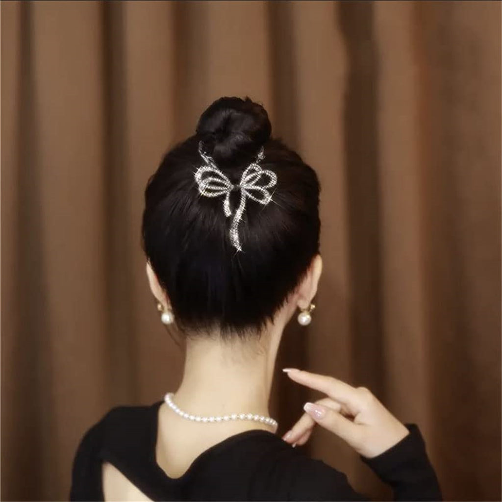 Rhinestone Bow Hairpin