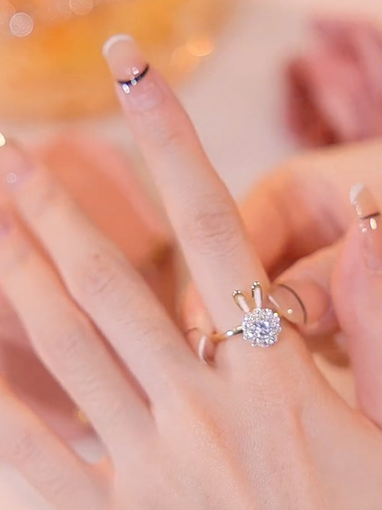 Nhẫn thỏ xoay dễ thương thông minh điều chỉnh ngón trỏ