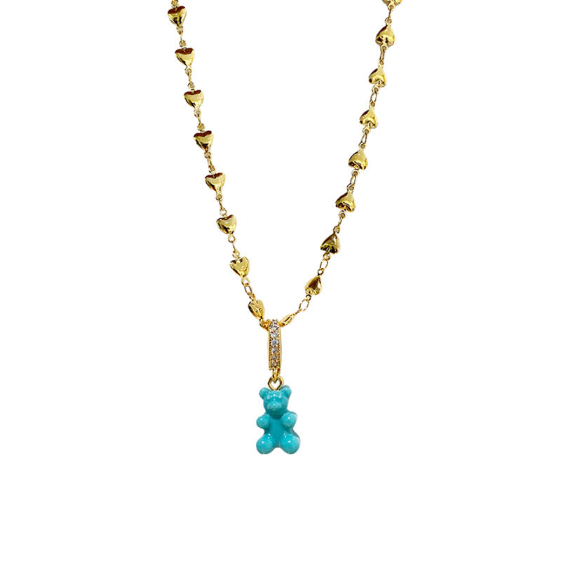 Rantai leher liontin warna gummy bear