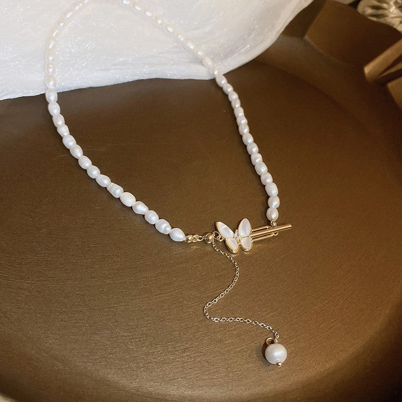 Freshwater Star Round Necklace Baroque Clavicle Four Star Necklace