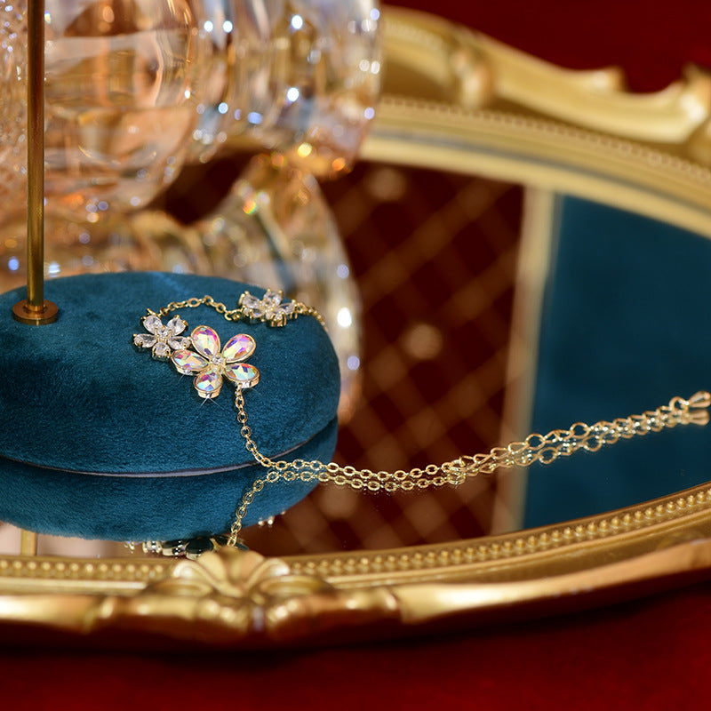 Fresh Flowers Full Diamond Crystal Aurora Bracelet