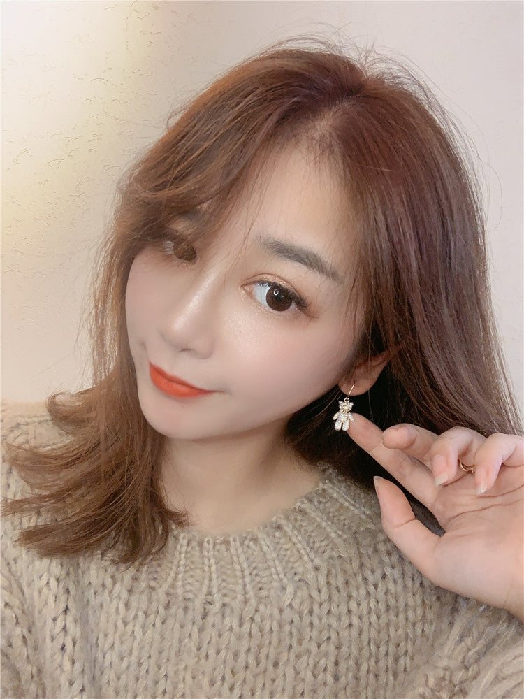 گوشواره خرس الماس ساده