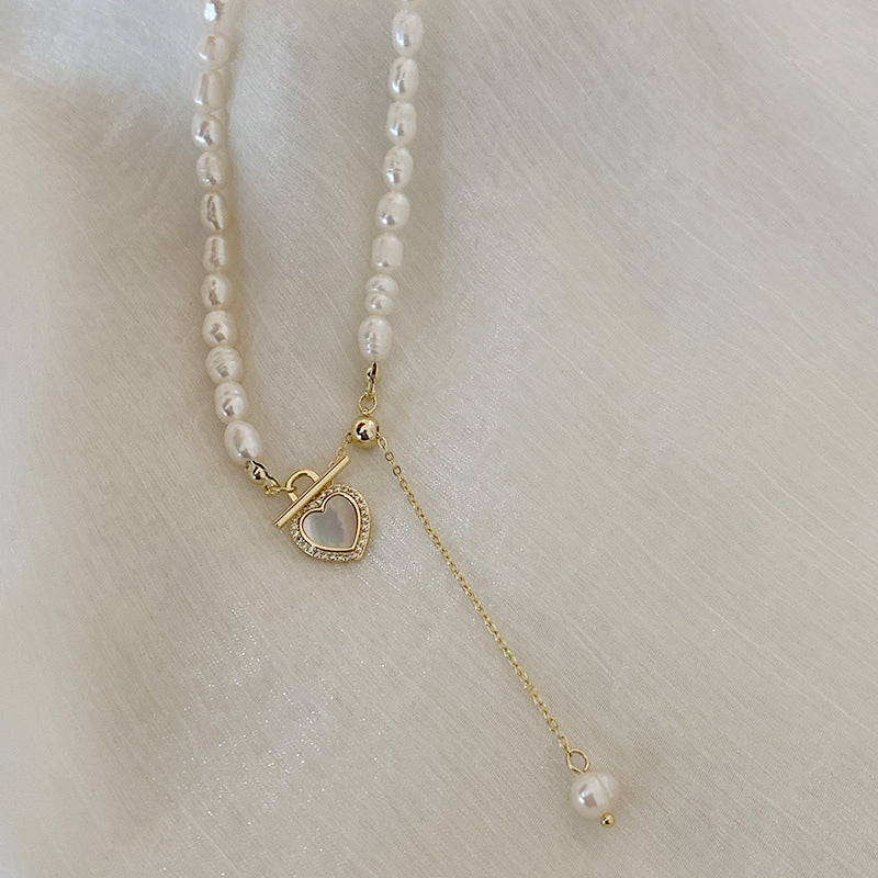 French gentle natural  love shell necklace female