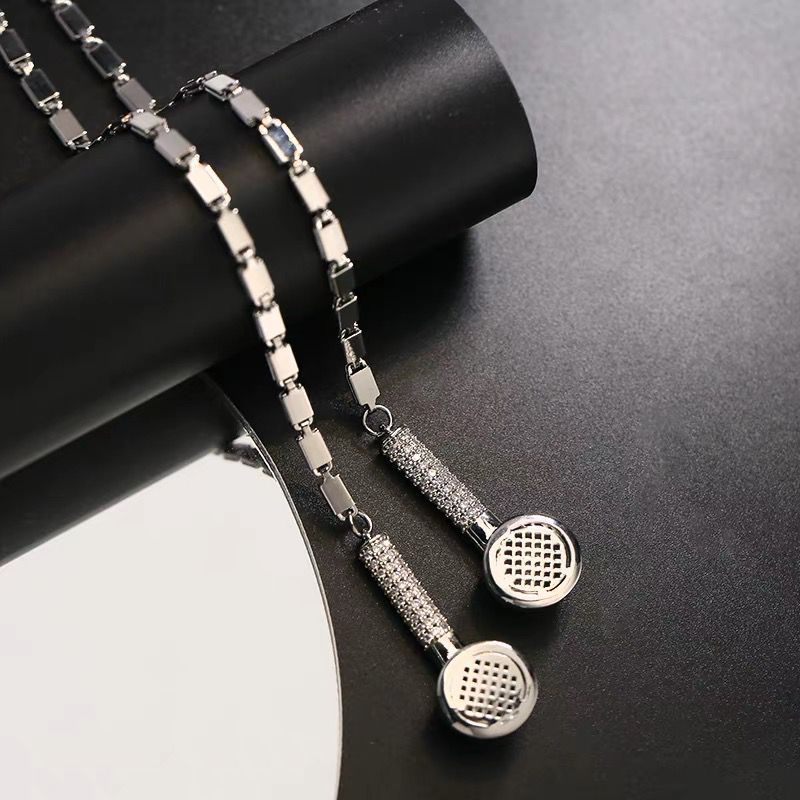Wear more zircon earphone necklace