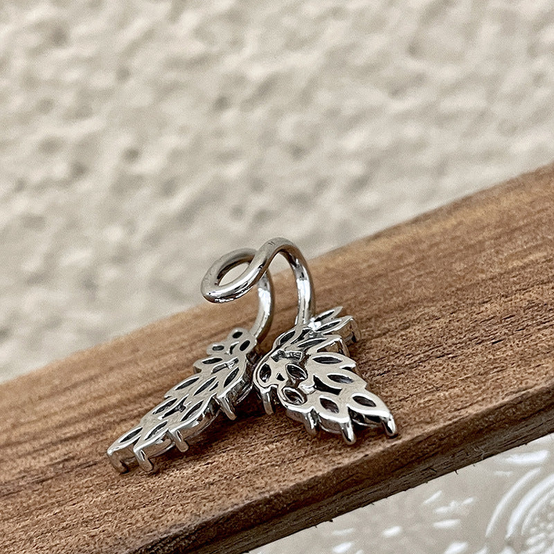 Super flash micro zircon-inlaid butterfly wing ear clip