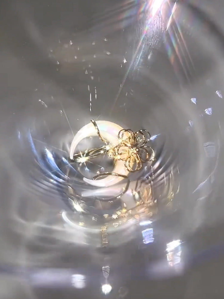 Little Orchid Bone Orchid Ring Moon Winding Vòng điều chỉnh đơn giản