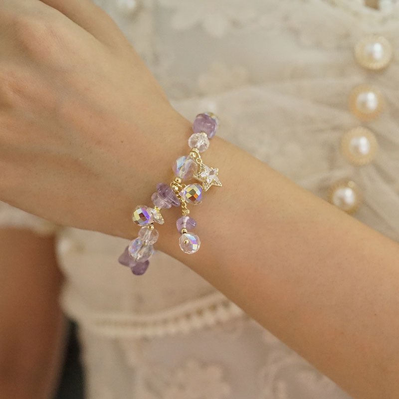 دستبند کریستال آمتیست نامنظم