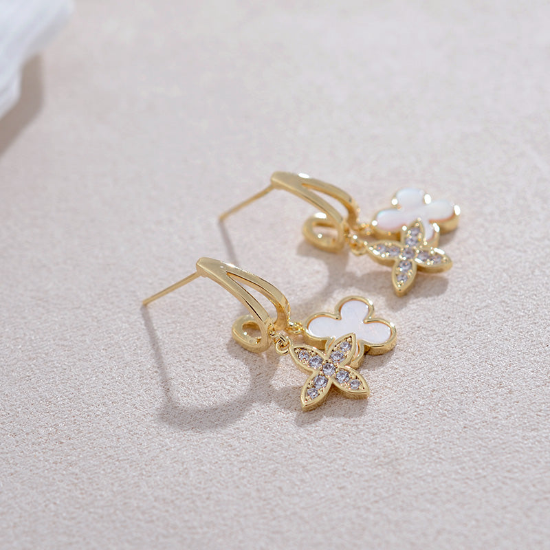 گوشواره ستاره Fritillaria گوشواره چهار برگ گوشواره