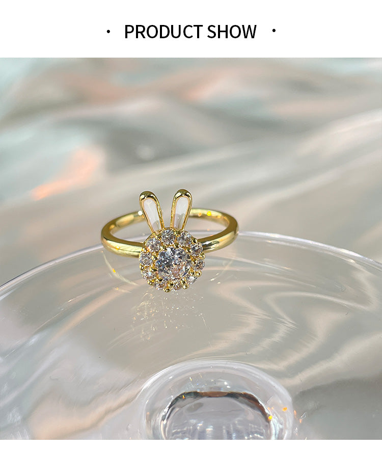 Nhẫn thỏ xoay dễ thương thông minh điều chỉnh ngón trỏ